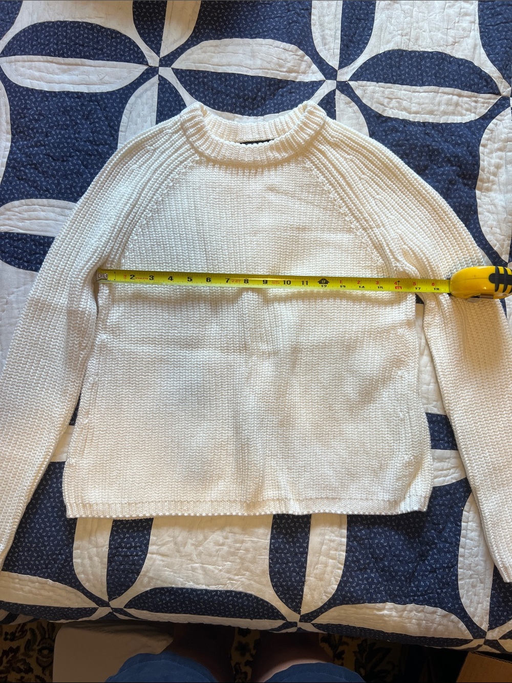 Quince white cotton dolman sleeve Crewneck Sweater size XS